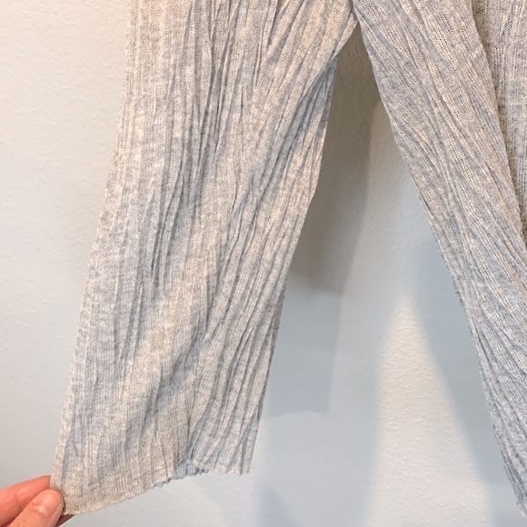 Eileen Fisher Pressed Crinkle Simple Cardigan Open Front Draped Grey Size Medium - Picture 4 of 6
